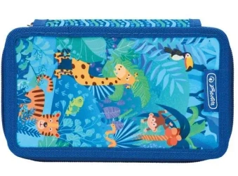 Piórnik potrójny z wyposażeniem Jungle Safari - HERLITZ