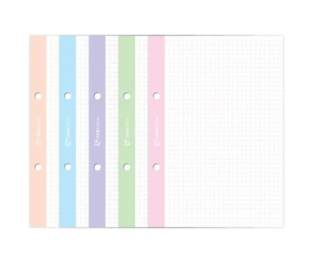 Wkład do segregatora A5/50K kratka kolor m. (5szt) - INTERDRUK