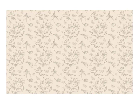 Obrus beżowe Kwiaty 180x120cm - PartyDeco