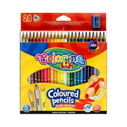 Kredki ołówkowe trójkątne Colorino Kids 24 kolory z temperówką - PATIO