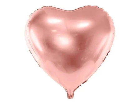 Balon foliowy Serce 61cm różowe złoto - PartyDeco