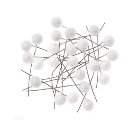 Owoce ostrokrzewu białe brokat 1,2cm 24szt - Dalprint dpCraft