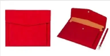 Teczka A4 z kieszonką nubuk czerwona - Antra