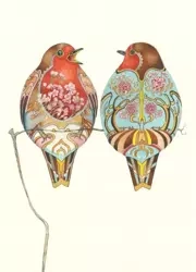 Karnet A115 B6 + koperta Dwa ptaki rudziki - DM Collection