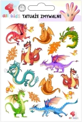 Tatuaże zmywalne dla dzieci Smoki - All4Kids