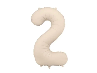 Balon foliowy 2 86cm jasny beż - PartyDeco