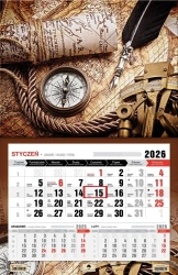 Kalendarz 2026 jednodzielny 3XL antyczna mapa - Pan Kalendarzyk