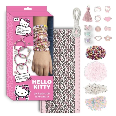 Zestaw do robienia bransoletek - Hello Kitty - Artesania Cerda