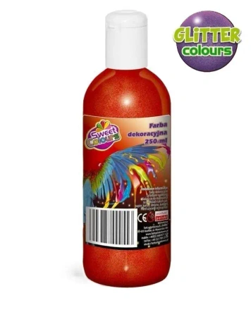 Farby plakatowe brokatowe 250ml (6szt) - Sweet colours