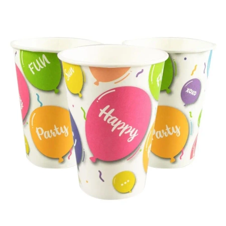 Kubki papierowe Happy Balloons! 8szt - Arpex