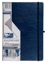 Kalendarz 2026 A4 tygodniowy Jazz granatowy - praca zbiorowa