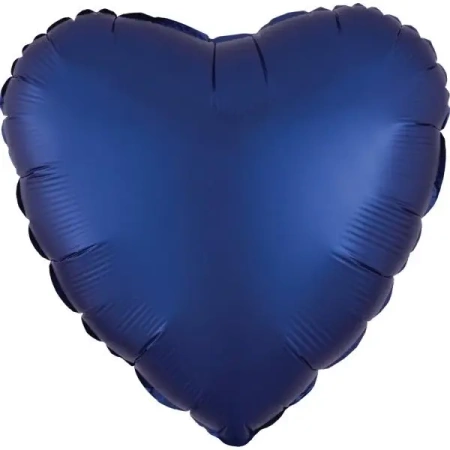 Balon foliowy Lustre Navy niebieski serce 43cm - Amscan