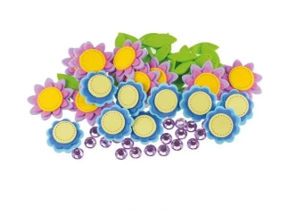 Naklejki z pianki kwiatki + cyrkonie - Brewis