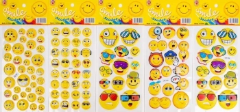 Naklejki Smile wypukłe 5szt - Fandy