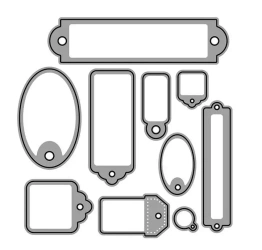 Zestaw wykrojników - Tagi 10szt - Dalprint dpCraft
