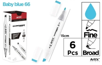 Marker Chromax z 2 końcówk. baby blue 66 (6szt) - Artix