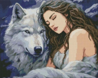 Diamentowa mozaika - Pod opieką wilka 40x50cm - Ideyka