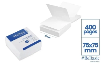 Karteczki 75x75mm białe 400szt - BeBasic