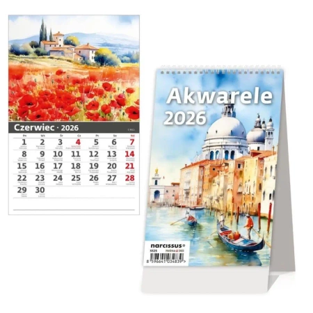 Kalendarz 2026 biurkowy pionowy miesięczny HELMA