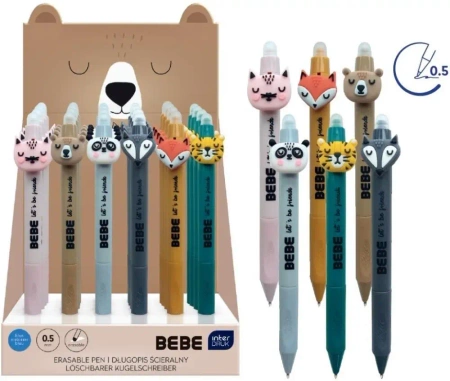 Długopis ścieralny zwierzaki Bebe Friends (24szt) - INTERDRUK