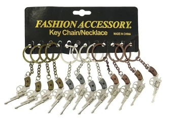 Brelok rewolwer metalowy 6cm (12szt) - ADAR