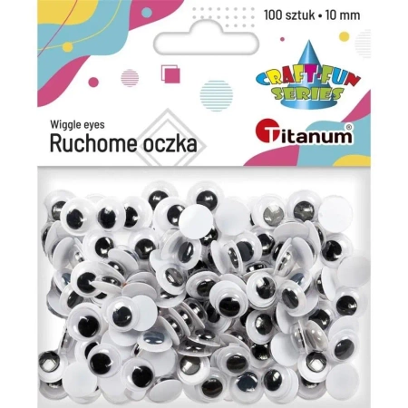Oczy bez kleju i rzęs 10mm 100szt - Titanum