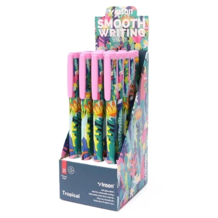 Długopis z zatyczką Fashion Tropical nieb. (20szt) - Titanum