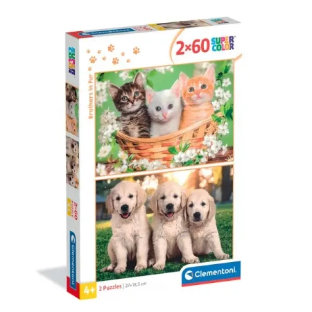 Puzzle 2x60 Super Kolor Brothers In Fur - Clementoni