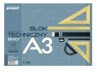 Blok techniczny A3 Premium biały 250g 10 arkuszy - Penword
