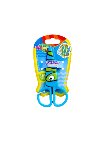 Nożyczki plastikowe Colorino Kids z oczkiem 12,5 cm blister mix. - PATIO