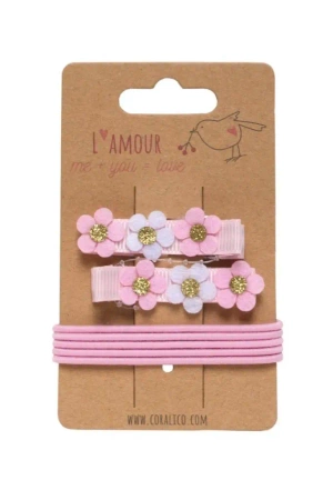 Zestaw klipsy i gumki - Coralico