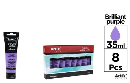 Farba akrylowa jasny fiolet 35ml (8szt) - Artix