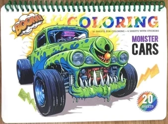 Kolorowanka A5 koło 20 kartek Monster cars - Fresh