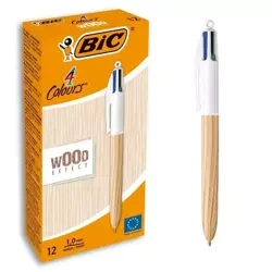 Długopis 4 Colours Wood Style mix AST (12szt) - BIC