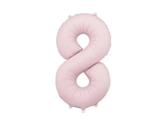 Balon foliowy cyfra 8 86cm jasny różowy - PartyDeco