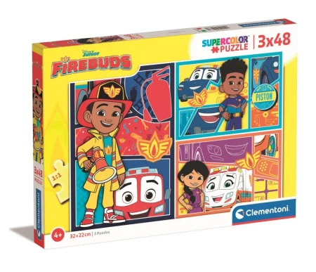Puzzle 3 x 48 super kolor Disney firebuds 25283 - Clementoni