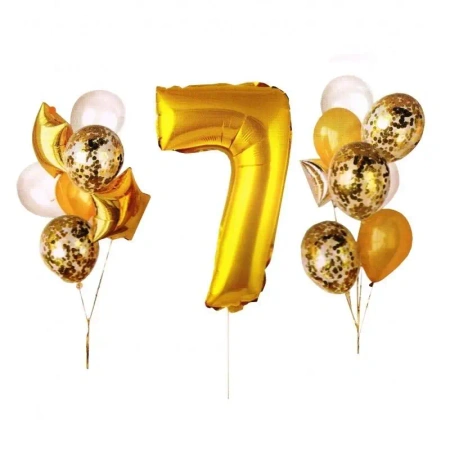 Zestaw balonów złotych 7 - GoParty