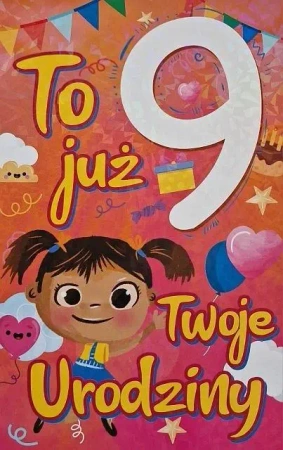 Karnet Urodziny 9 dziewczynka - YEKU
