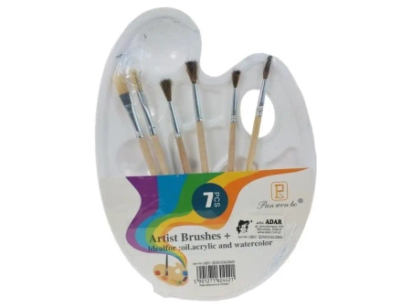 Zestaw pędzelków z paletą 7el - ADAR