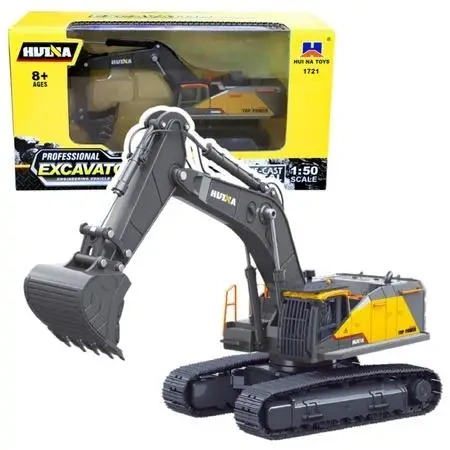 Koparka gąsienicowa metalowa czarna 1:50 - Leantoys