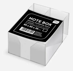 Kostka papierowa 85x85x35mm biała w kubiku - INTERDRUK