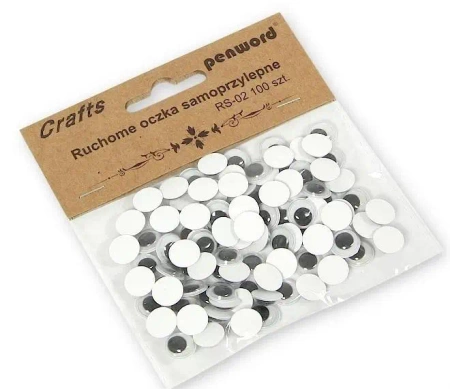 Ruchome oczka samoprzylepne 10mm 100szt - Penword