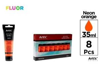 Farba akrylowa fluorescencyjna 35ml pomarań (8szt) - Artix