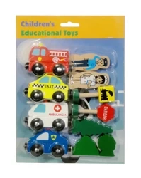 Pojazdy+znaki drewniane - SWEDE