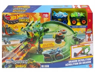 Hot Wheels Monster Trucks Smoczy Wyścig 2 autka - Mattel