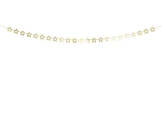 Girlanda papierowa Gwiazdy złoty 1,3m - PartyDeco