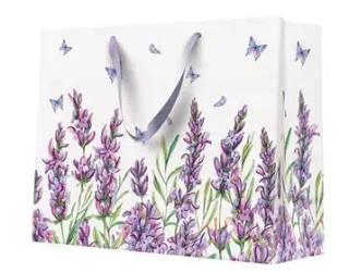 Torebka prezentowa Lawendowe motyle, pozioma duża