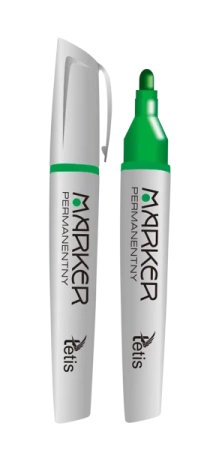 Paczka Marker permanentny zielony  12 sztuk - Tetis