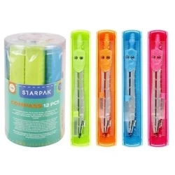 Cyrkiel metalowy z linijką mix - STARPAK