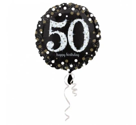 Balon foliowy Sparkling Birthday 50 43cm - Amscan